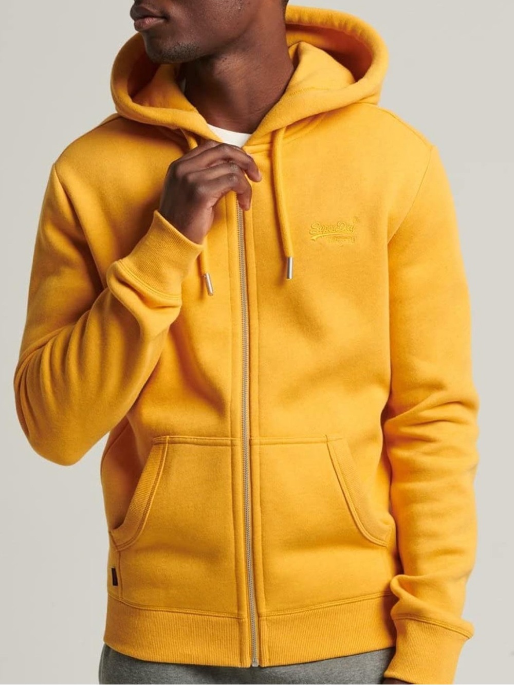 Superdry Men's Zip-Up Hoodie Sweater - Yellow